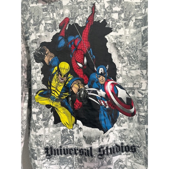 Marvel Comics Universal Studios Full Zip Hoodie Graphic Print Large - Picture 7 of 9
